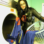 GI Joe COBRA Baroness cosplay girl doing laundry