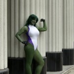 sexy she-hulk cosplay girl