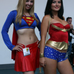 DC Universe Supergirl and Wonder Woman Cosplay girl DC Universe Supergirl and Wonder Woman Cosplay girl