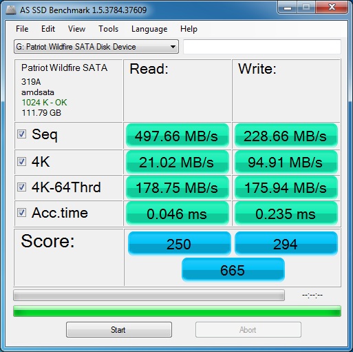 AS SSD Benchmark Patriot Memory Wildfire SSD AS SSD Benchmark Patriot Memory Wildfire SSD