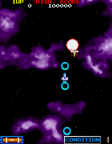 Blastoff - namco - arcade - gameplay screenshot -1 Blastoff - namco - arcade - gameplay screenshot